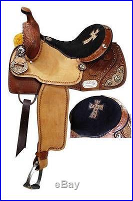 16 Double T barrel saddle w/ basketweave tooling and alligator print cross seat