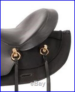 16 Inch Black Leather & Synthetic Gaited Horse Round Skirt Western Saddle