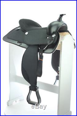 16 Inch New Western Synthetic Comfort Pleasure Trail Horse Saddle Cordura Black
