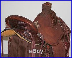 16 Lady Wade Ranch Saddle Jays FQH Hand Tooled Hermann Oak Leather w Roughout