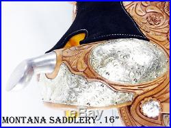 16 MONTANA SILVER SHOW WESTERN LEATHER PARADE PLEASURE TRAIL HORSE SADDLE