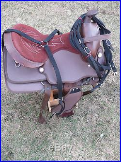 16 New Synthetic Cordura Pleasure Trail Horse Saddle Brown Package Pad Bridle