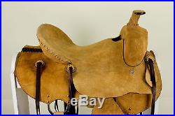 16 New Western Strip-down Roughout Leather Ranch Natural Horse Work Saddle