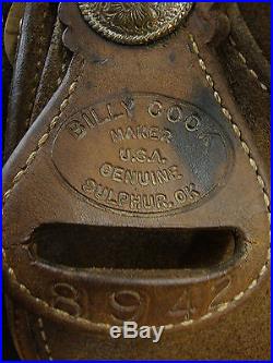 16 ORIGINAL BILLY COOK FLAT SEAT CUTTER/ PENNING WESTERN SADDLE