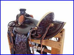 16 Rawhide Western Leather Horse Wade Cowboy Ranch Roping Saddle Tack Tapadero