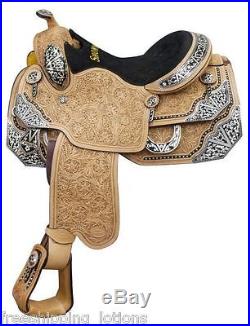 16 Showman Show Saddle With Floral Tooling & Silver Accents