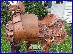 16 SMITH BROTHERS Western Rope Horse Roping Saddle w Breast Collar NICE