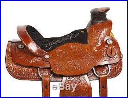 16 Studded Wade Roping Ranch Work Trail Horse Western Leather Saddle Tack Set