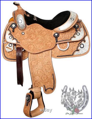 16 Showman Light Oil Show Saddle (Loaded with Silver & Black Inlay) 1 In Stock