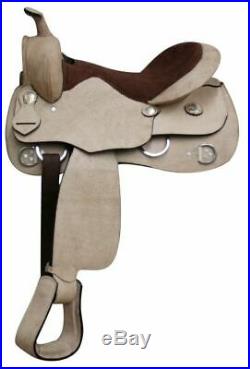 16 TRAINING SADDLE Western FQHB Rough Out Leather & Suede Seat