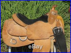 16 WENGER Roughout Western Horse TRAINING Saddle VERY Comfy