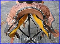 16 Western Pleasure Silver Horn Show Parade Reiner Trail Leather Horse Saddle