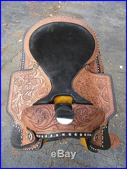16 Western Pleasure Silver Horn Show Parade Reiner Trail Leather Horse Saddle