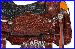 16 Western Pleasure Trail Barrel Cowboy Horse Leather Saddle Tack Set