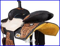 16 Western Saddle Benton Barrel- All Leather Two Tone Suede Seat