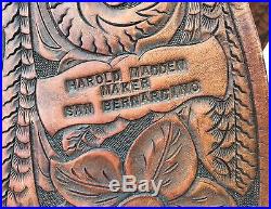 16 Western show saddle tooled handmade Vintage leather Silver engraved Madden