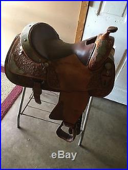 16 inch western show saddle star of Texas made by billy cook