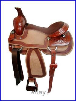 17 16 Deep Seat Ranch Roping Western Saddle Horse Pleasure Floral Tooled Leather
