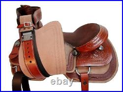 17 16 Deep Seat Ranch Roping Western Saddle Horse Pleasure Floral Tooled Leather