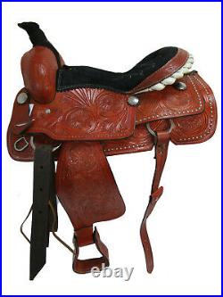 17 16 Western Trail Saddle Amazingly Tooled Genuine Leather Pleasure Horse Tack