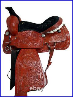 17 16 Western Trail Saddle Amazingly Tooled Genuine Leather Pleasure Horse Tack
