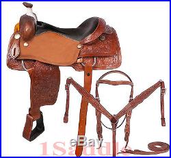 17 LEATHER RANCH WORK ROPING ROPER COWBOY WESTERN TRAIL HORSE SADDLE TACK PKG