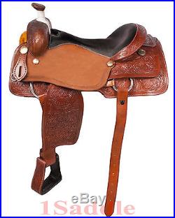 17 LEATHER RANCH WORK ROPING ROPER COWBOY WESTERN TRAIL HORSE SADDLE TACK PKG