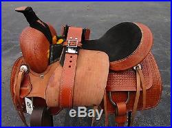 17 Used Roping Ranch Roper Western Reining Pleasure Tooled Leather Horse Saddle