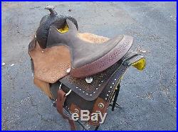 17 Western Pleasure Silver Star Show Parade Reiner Trail Leather Horse Saddle