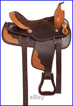 17 Western Dura Leather Pleasure Trail Barrel Horse Saddle Tack Set