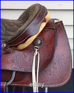 17 Western Rich Chestnut Oil Leather Roper Saddle