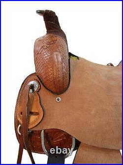 18 17 16 15 /rodeo Western Saddle Ranch Roping Roper Tooled Leather Horse Tack
