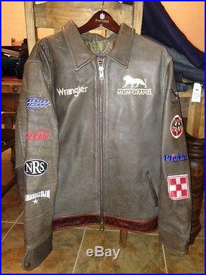 2013 Bobby Mote NFR PRCA Rodeo Cowboy Qualifier Leather Jacket Bareback Rider