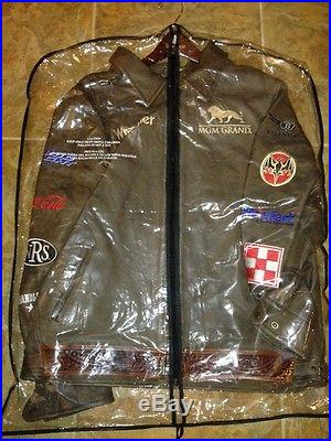 2013 Bobby Mote NFR PRCA Rodeo Cowboy Qualifier Leather Jacket Bareback Rider