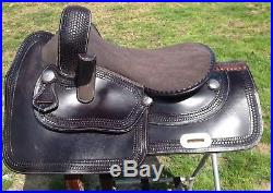 20 Western side saddle border tooled dark oil leather