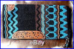 34x36 Horse Wool Western Show Trail SADDLE BLANKET Rodeo Pad Rug Turquoise 36277