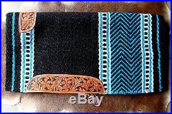 34x36 Horse Wool Western Show Trail SADDLE BLANKET Rodeo Pad Rug Turquoise 36278
