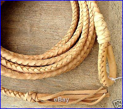 38 foot long 6 PLAIT Western Rodeo LEATHER SADDLE RIATA ROPE LASSO LARIAT