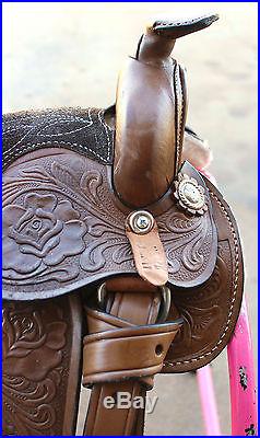 8 Brown Toddler Miniature Pony Leather Saddle FREE SHIPPING