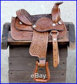 8 Brown Western Saddle Leather Miniature Trail Saddle Mini Horse