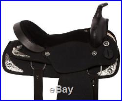 Amazing Black Synthetic Western Pleasure Horse Saddle Tack Seat Size 15 16