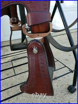 Amish Craftmanship Ed Steele Flex Tree Trail Western Saddle Seat Size 16