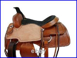 Arabian Horse Western Leather Saddle 15 16 17 Pleasure Tooled Leather Tack Set