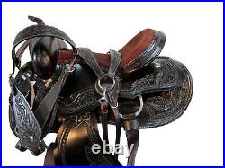 Arabian Horse Western Saddle 15 16 17 Pleasure Floral Tooled Leather Trail Tack
