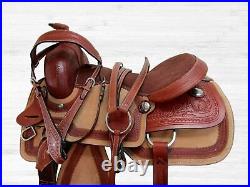 Arabian Horse Western Saddle Pleasure Tooled Leather Trail Tack Set 15 16 17 18