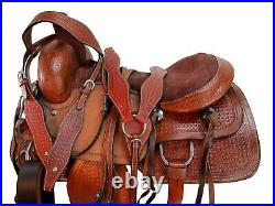 Arabian Horse Western Trail Tooled Leather Saddle 15 16 17 Pleasure Ride Tack