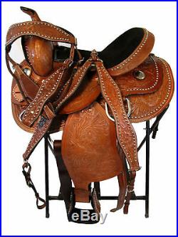 Arabian Saddle Western Barrel Trail Racer Show Pleasure Genuine Leather 15 16