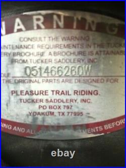 Authentic Tucker River Plantation Trail Saddle Wide Tree 16.5 Seat Black