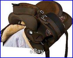 BEAUTIFUL BROWN 15 16 17 WESTERN SYNTHETIC PLEASURE TRAIL HORSE SADDLE TACK