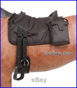 Bareback Pad with Removable Accessory Saddle Bags & Neoprene Girth